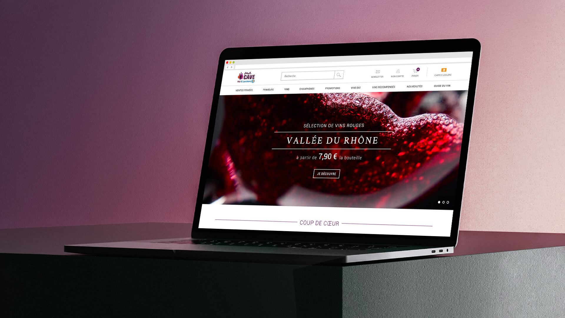 Ecran du site Ma Cave