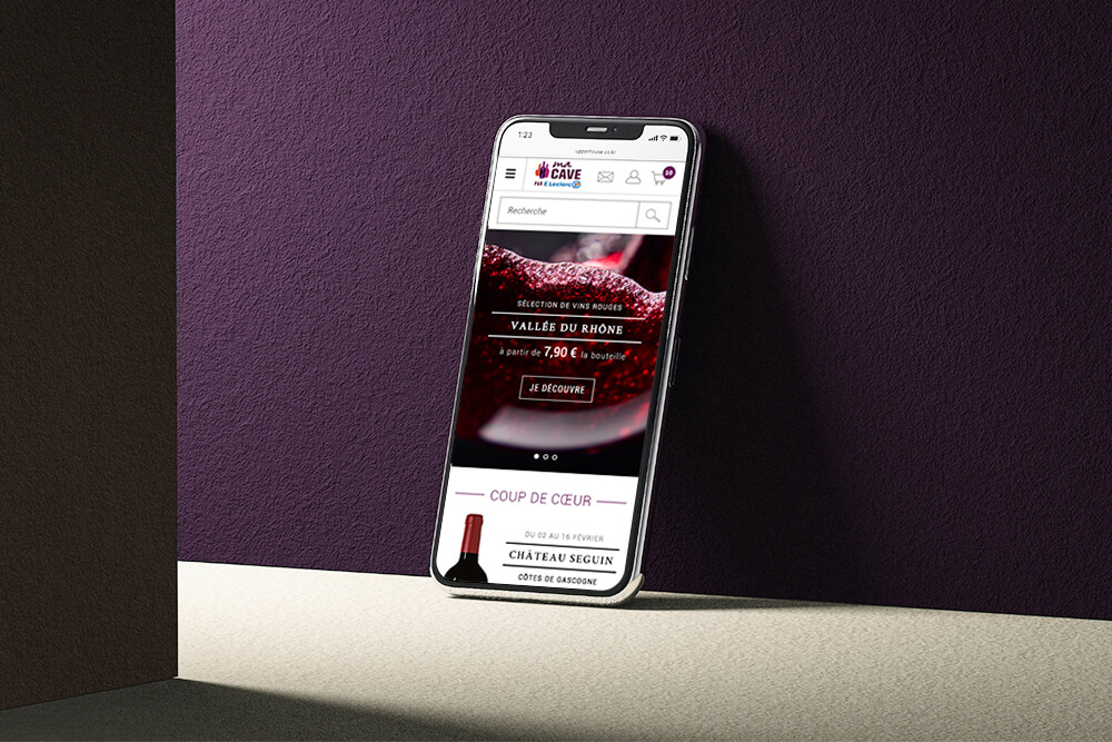Ecran mobile du site Ma Cave
