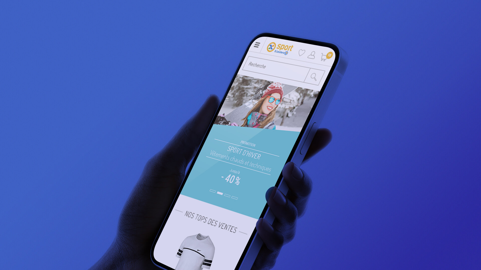 Ecran mobile du site Sport E.Leclerc