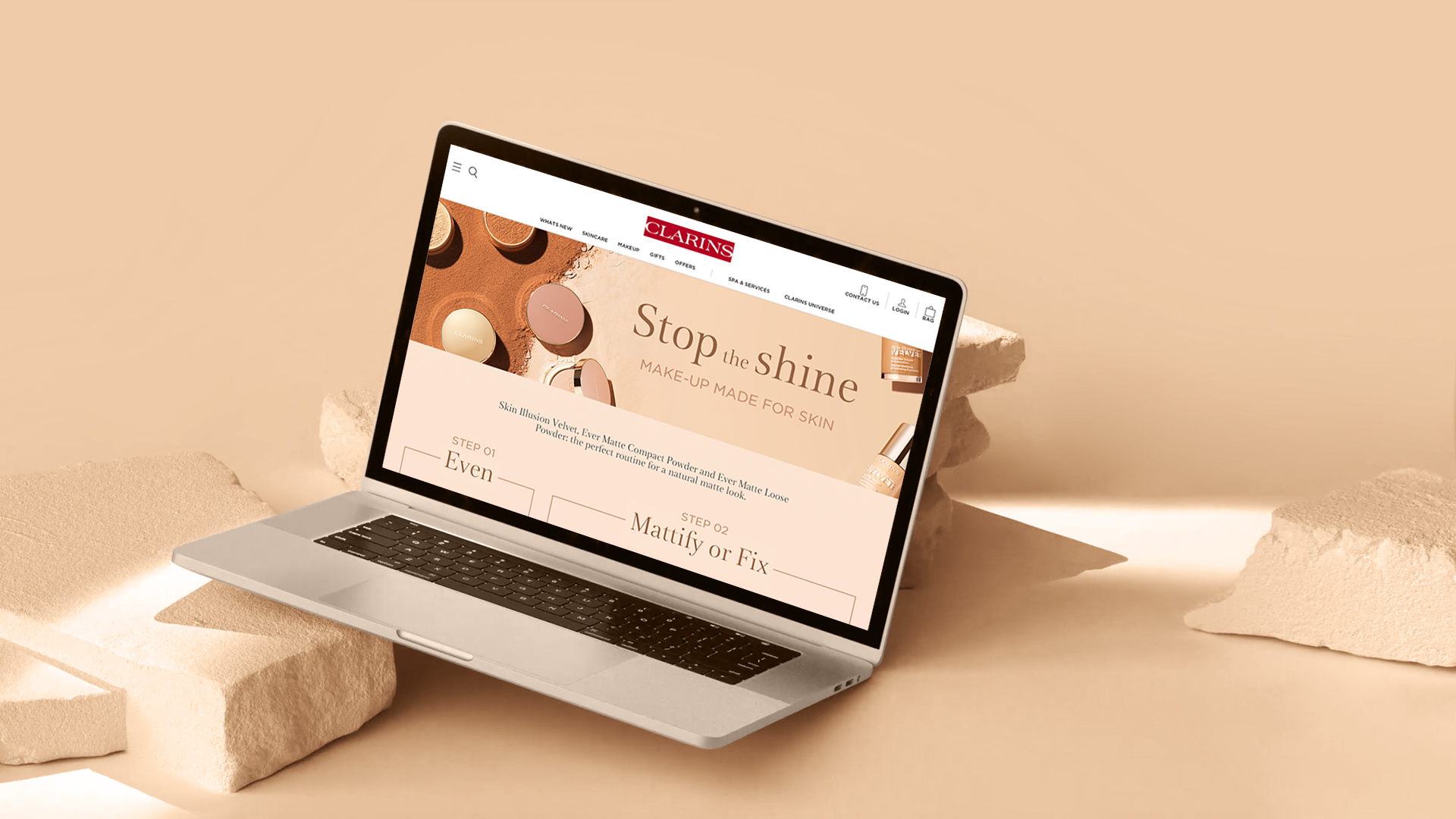 Ecran de la gamme Velvet Clarins